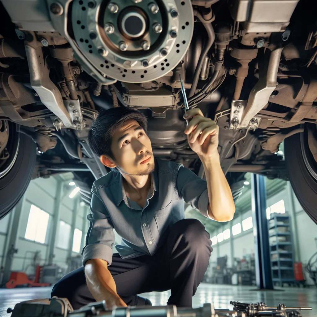 Professional truck maintenance inspection