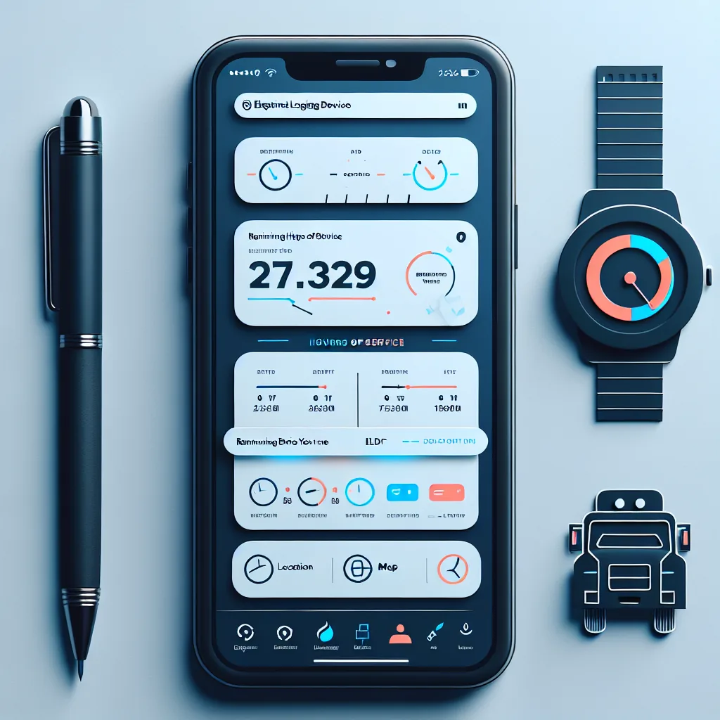 ERETH ELD mobile app showing HOS data