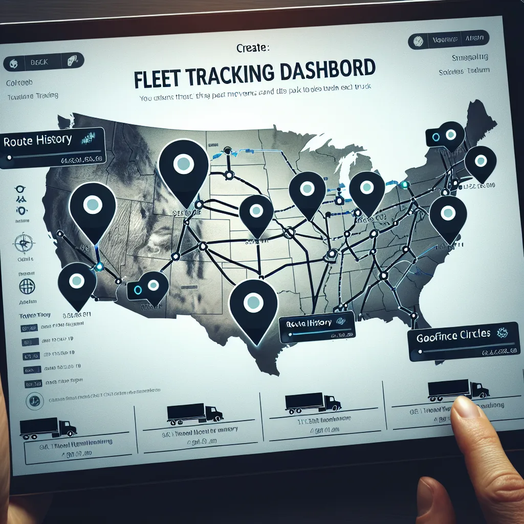 Fleet tracking dashboard on tablet