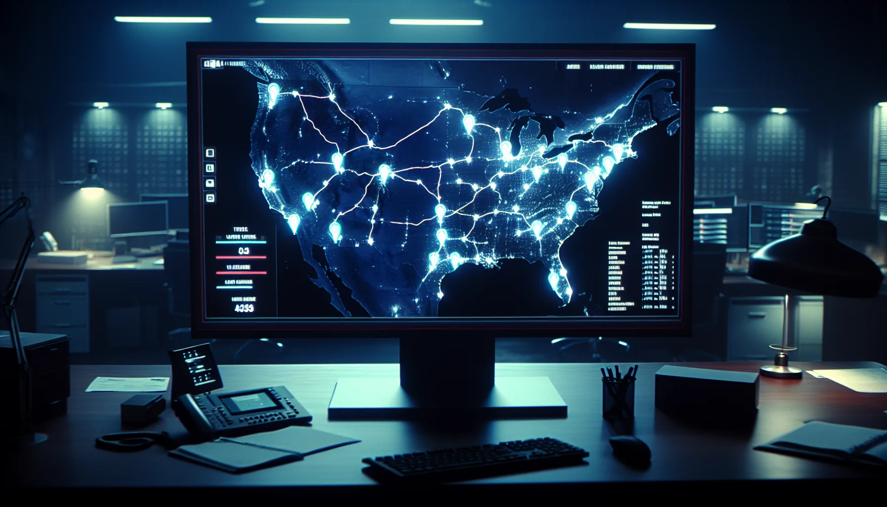 Live fleet tracking map — all trucks in real time