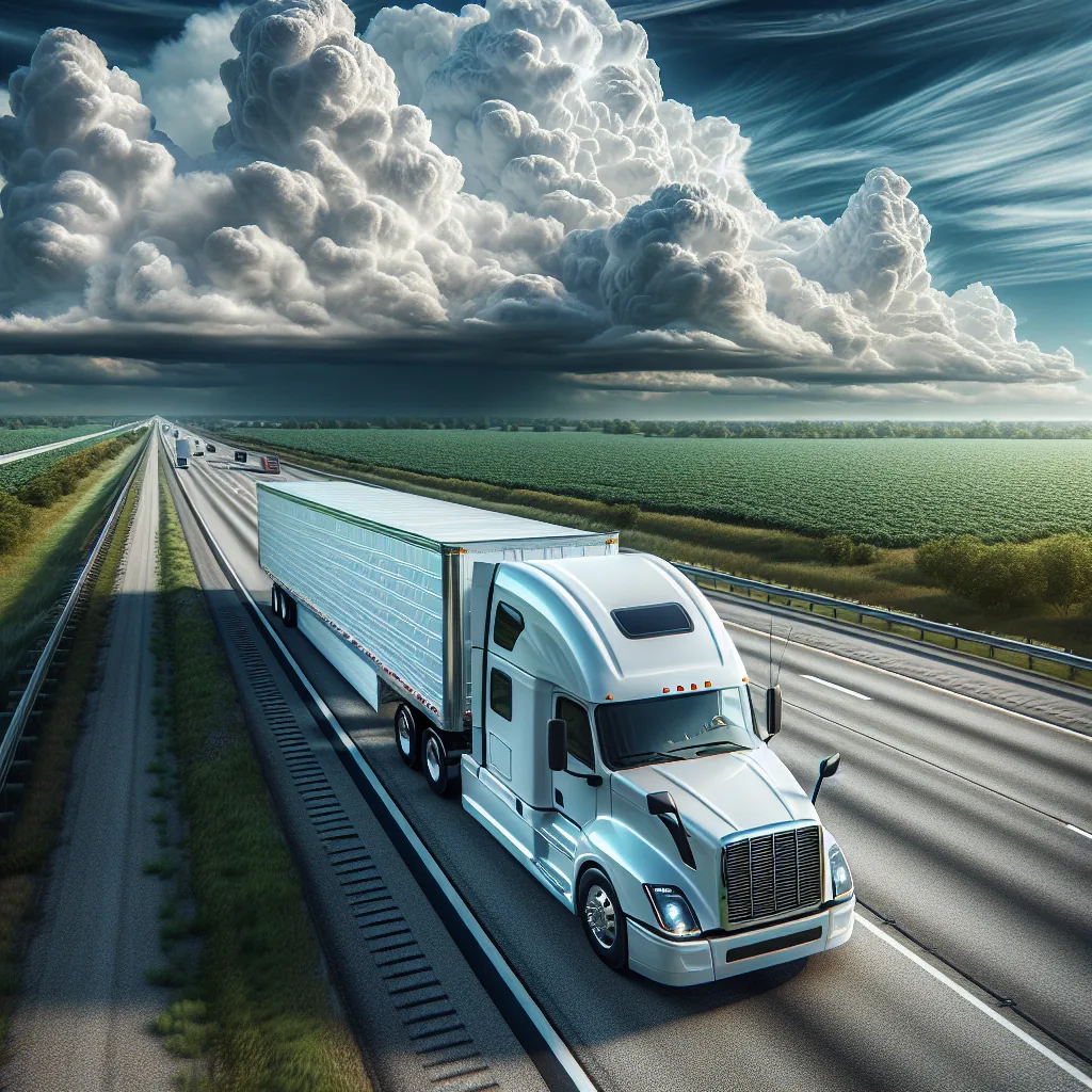 Dry van semi truck freight