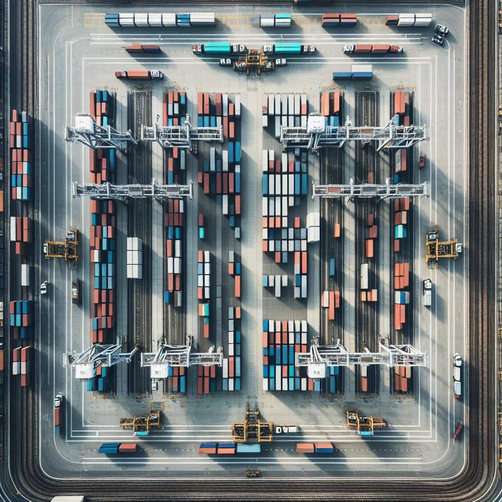 Intermodal rail and truck freight terminal